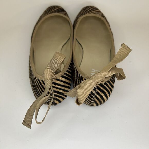 French Sole FS/NY Flats Taupe Black Stripe w/ Bows Style: GALE Womens Sz 11 - Picture 4 of 11